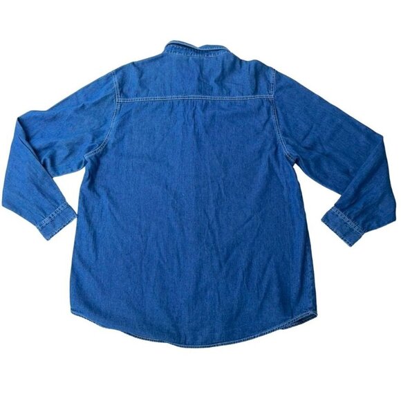 Vintage Bobbie Brooks SIZE XL Denim Cottagecore Button Up w Fall Embroidery - Picture 2 of 9